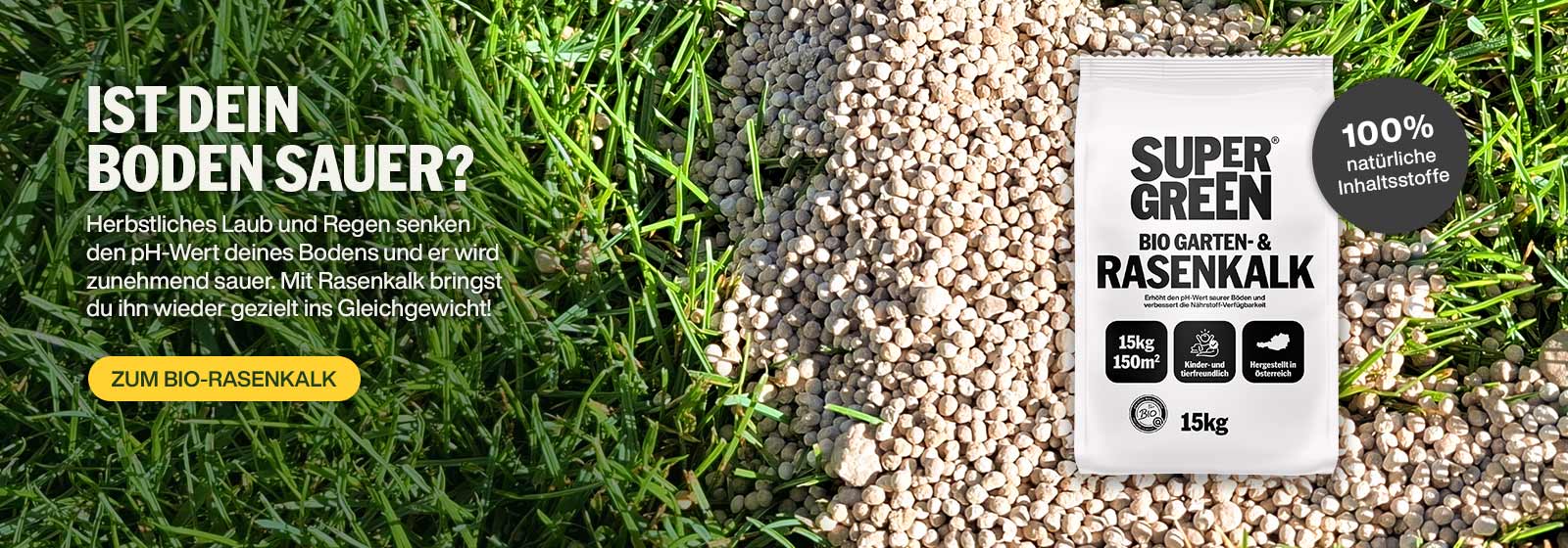 Moos & Unkraut im Griff - mit Rasenkalk!