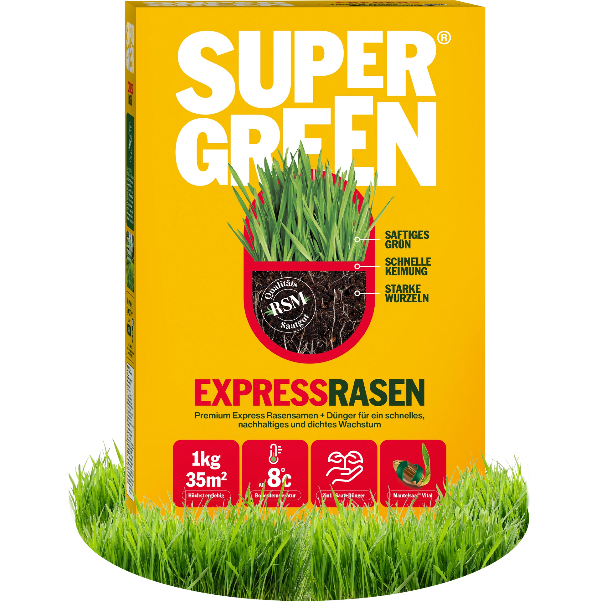 rasensamen plus dünger Expressrasen / Vertikutier-Mix – SUPERGREEN