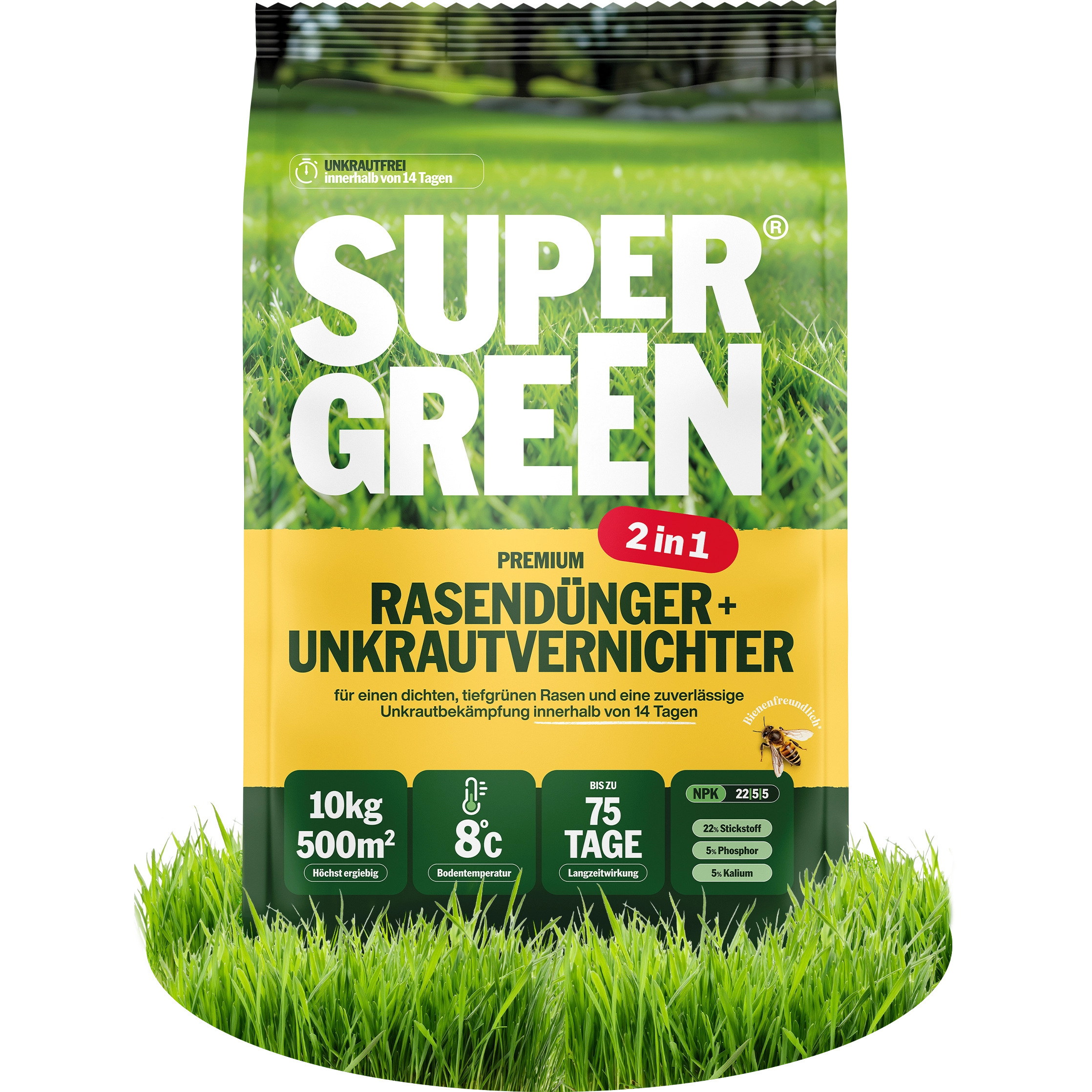 Rasendünger mit Unkrautvernichter 2in1 – SUPERGREEN