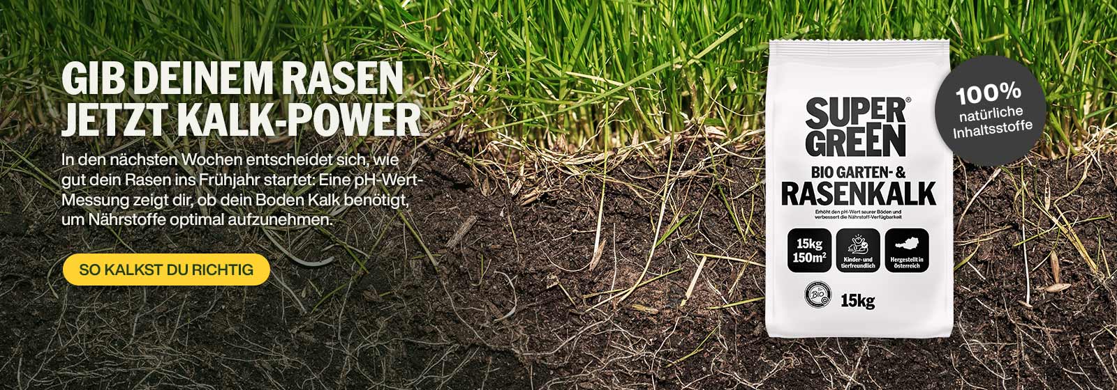 Gib deinem Rasen jetzt Kalk-Power!