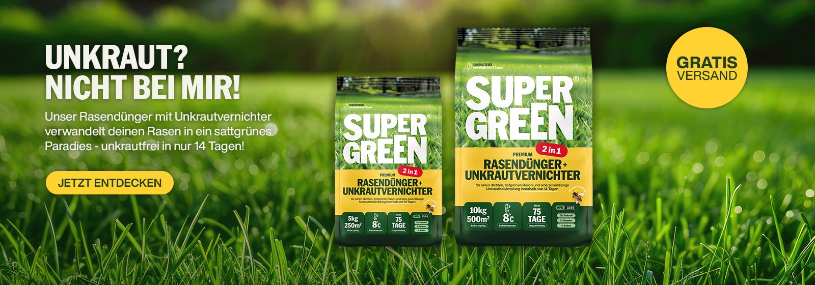 Rasendünger mit Unkrautvernichter 2in1 bestellen!